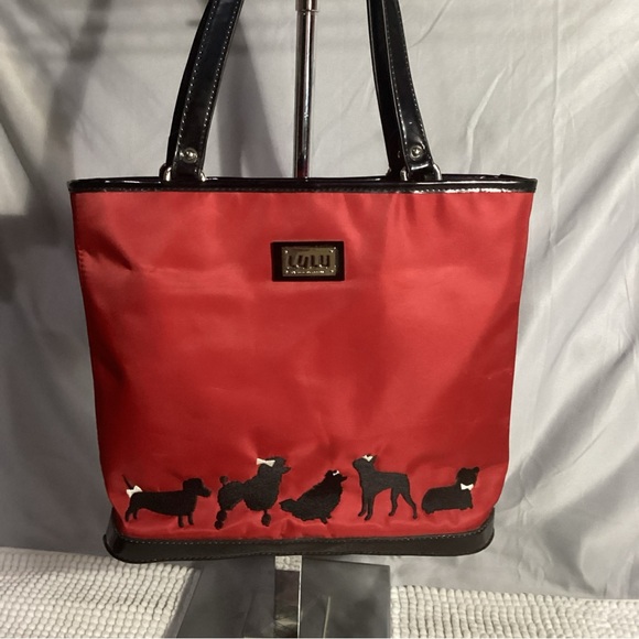 Lulu by Lulu Guinness It’s a Dog’s Life Red & Black Tote Bag - Picture 14 of 14